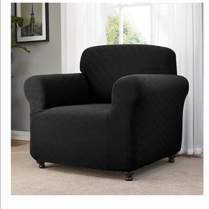 Black checkerboard sofa chair cover